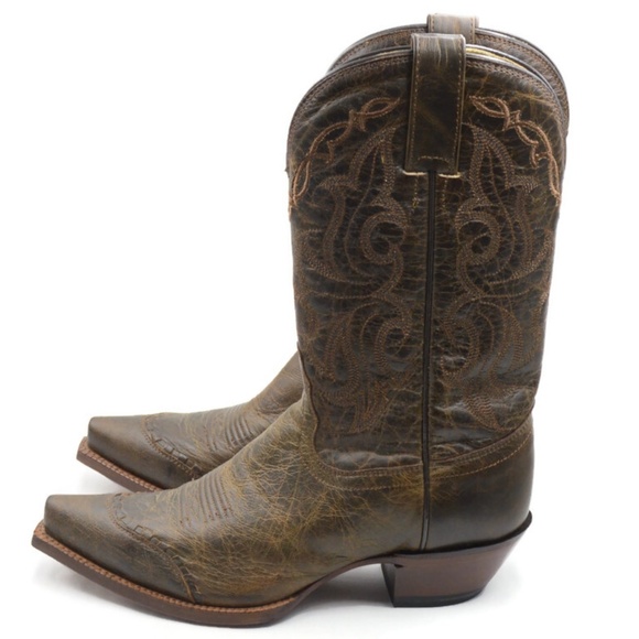 Tony Lama VF6009 Brown Leather Western Cowboy Boots Womans Size 7B EUC - Picture 1 of 11